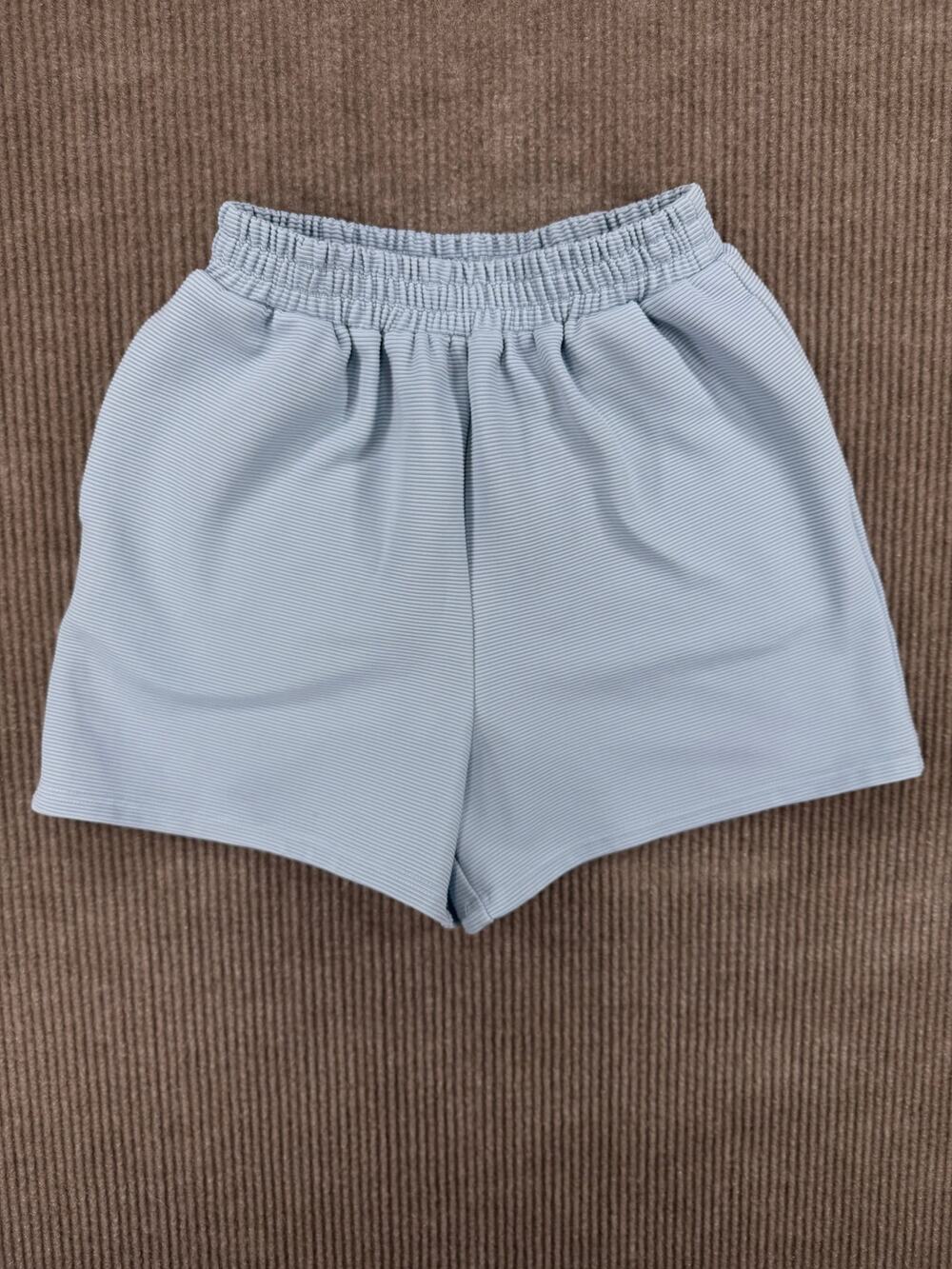 Oddi Los Angeles Light Blue Ribbed Knit Lounge Shorts Size Small